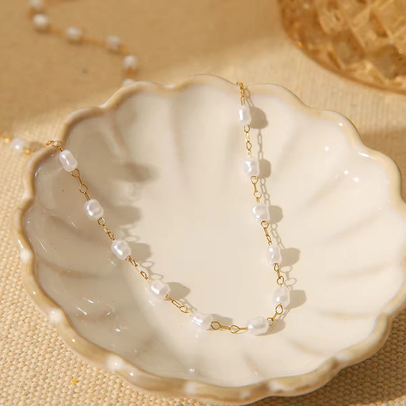 Natural Pearl Choker Necklace