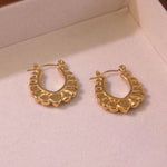 Medium Textured Hoop Earrings
