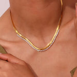 Zirconia Fishbone Choker Necklace