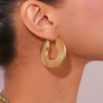Flat Textured Hoop Earrings