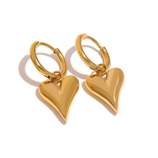 Heart Shaped Drop Earrings