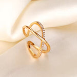 Cross X Zircon Ring