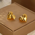 Gold Heart Design Earrings