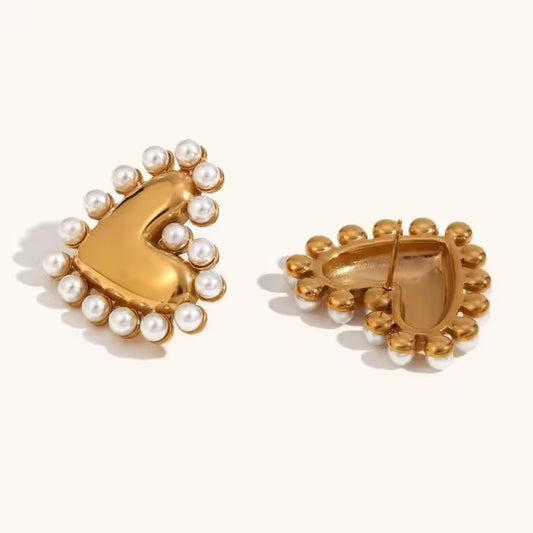 Pearl Heart Earring