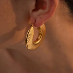 Flat Textured Hoop Earrings