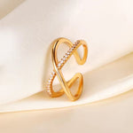 Cross X Zircon Ring