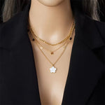 Three Layer Flower Shell Necklace