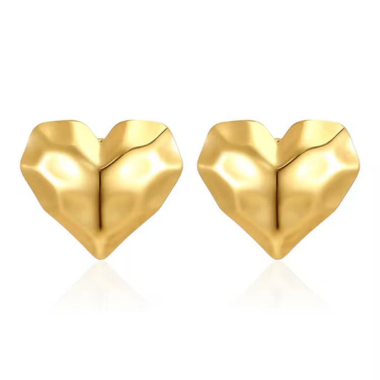Gold Heart Design Earrings