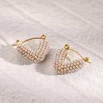 Pearl Heart Hoop Earring