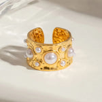 Natural Pearl Band Adjustable Ring