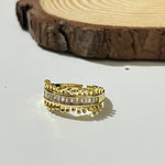 Gilded Cascade Adjustable Ring