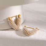 Pearl Heart Hoop Earring