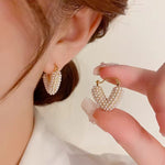 Pearl Heart Hoop Earring