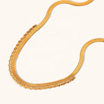 Zirconia Fishbone Choker Necklace