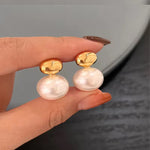Bean Pearl Stud Earring