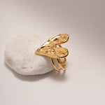 Hammered Heart Adjustable Ring