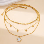 Three Layer Flower Shell Necklace