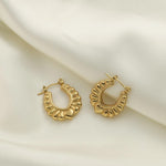Medium Textured Hoop Earrings