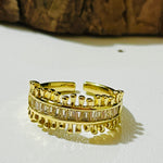 Gilded Cascade Adjustable Ring