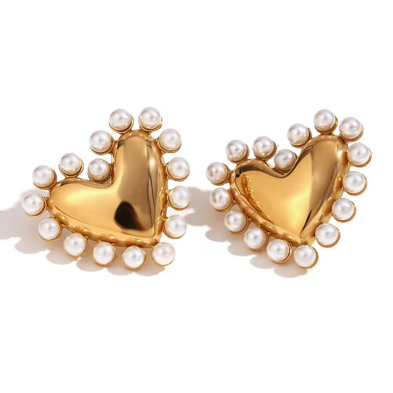 Pearl Heart Earring