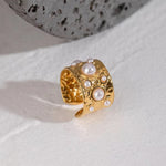 Natural Pearl Band Adjustable Ring