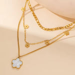 Three Layer Flower Shell Necklace