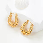 Medium Textured Hoop Earrings