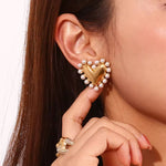 Pearl Heart Earring