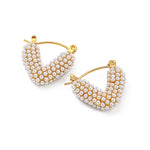 Pearl Heart Hoop Earring