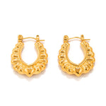 Medium Textured Hoop Earrings