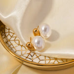 Bean Pearl Stud Earring
