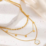 Three Layer Flower Shell Necklace