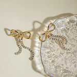 Zirconia Dangling Bow Earring