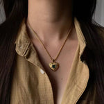 Green Zirconia Heart Necklace