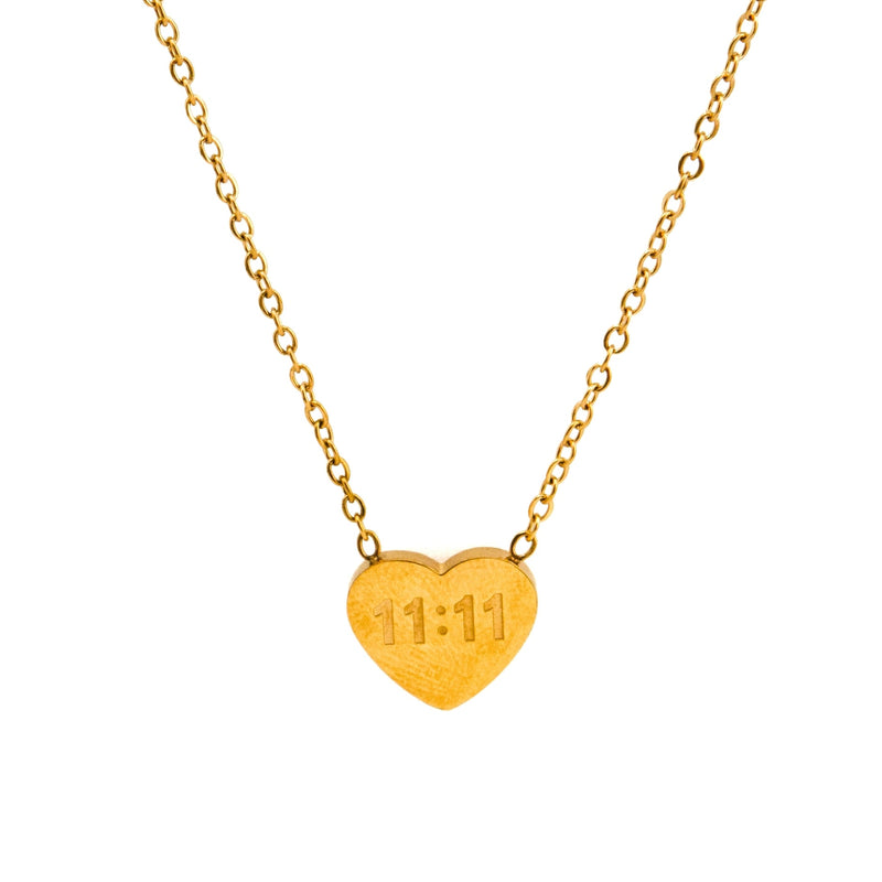 Heart 11 11 Chain Necklace