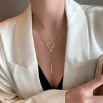 V Long Chain Necklace