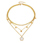 Three Layer Flower Shell Necklace