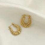 Medium Textured Hoop Earrings