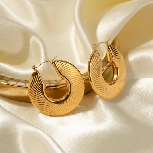 Flat Textured Hoop Earrings