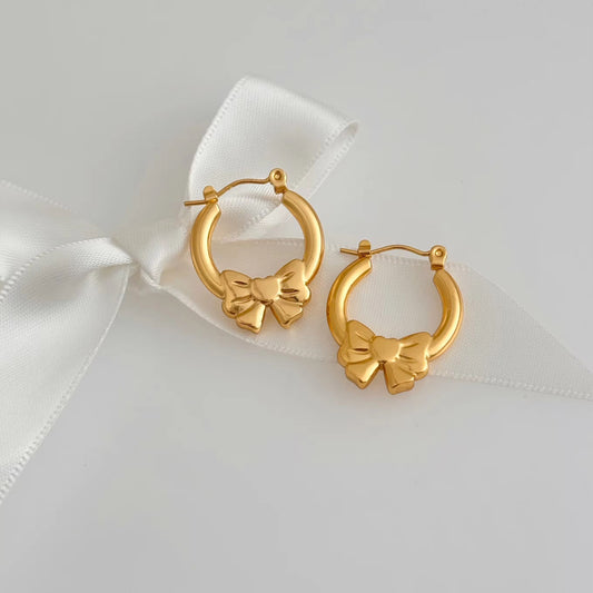 Ribbon Hoop Earring