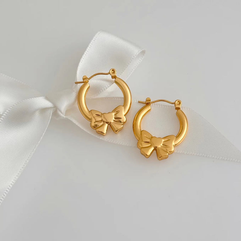 Ribbon Hoop Earring
