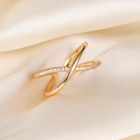 Cross X Zircon Ring