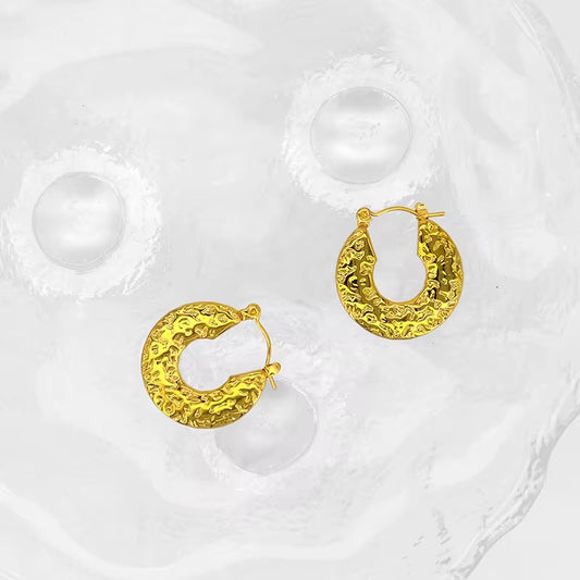 Small Textured Hoop Earrings