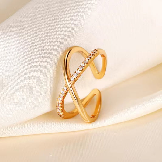 Cross X Zircon Ring