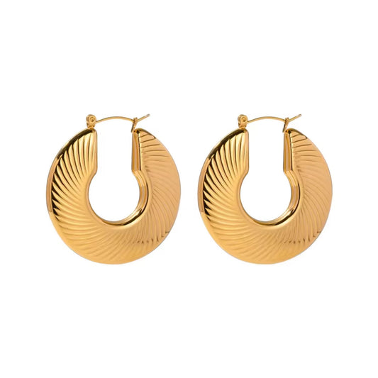 Flat Textured Hoop Earrings
