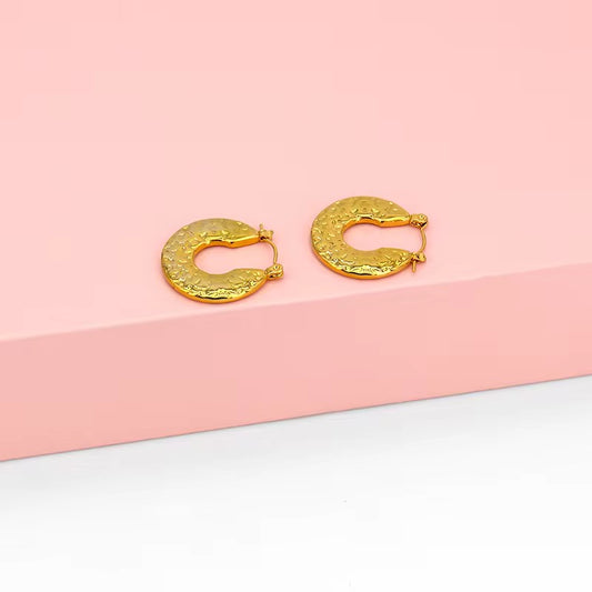 Small Textured Hoop Earrings