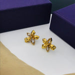Flower Pattern Hammered Earrings