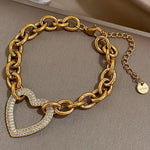 Crystal Heart Chain Bracelet
