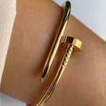 Nail Cuff Gold Bracelet