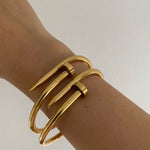 Nail Cuff Gold Bracelet